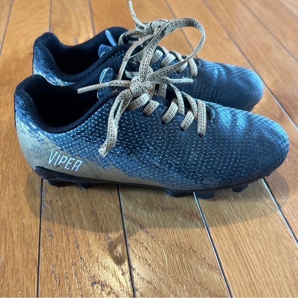 DSG Dicks Sporting Goods LaceUp Soccer Cleats Shoes Gold Black Size 12 Youth 12K - Picture 3 of 8